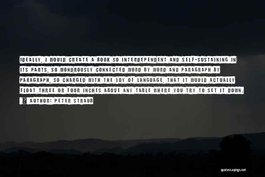 Peter Straub Quotes: Ideally, I Would Create A Book So Interdependent And Self-sustaining In Its Parts, So Wondrously Connected Word By Word And