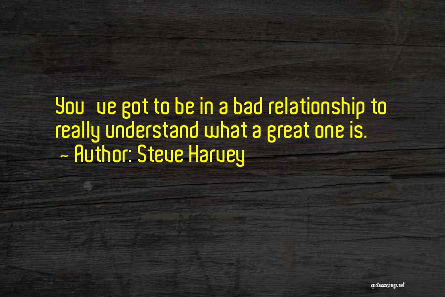 Steve Harvey Quotes: You've Got To Be In A Bad Relationship To Really Understand What A Great One Is.