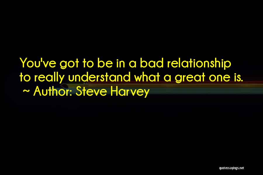 Steve Harvey Quotes: You've Got To Be In A Bad Relationship To Really Understand What A Great One Is.