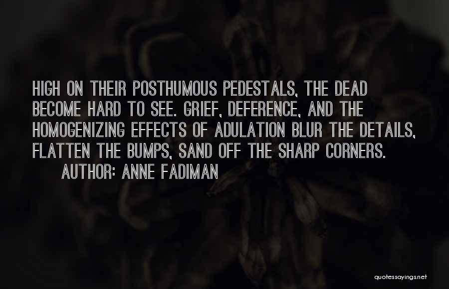 Anne Fadiman Quotes: High On Their Posthumous Pedestals, The Dead Become Hard To See. Grief, Deference, And The Homogenizing Effects Of Adulation Blur