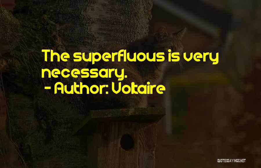 Voltaire Quotes: The Superfluous Is Very Necessary.