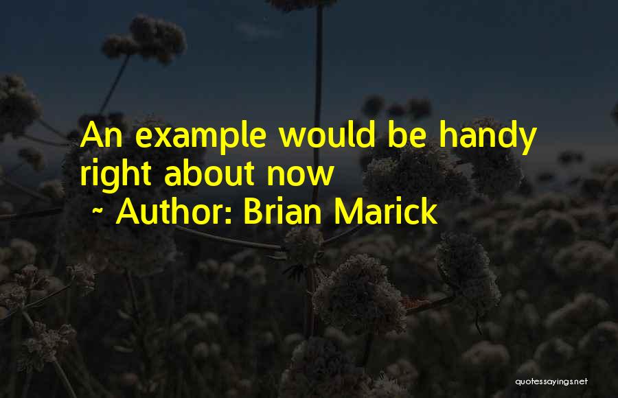 Brian Marick Quotes: An Example Would Be Handy Right About Now