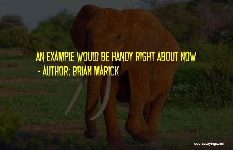 Brian Marick Quotes: An Example Would Be Handy Right About Now