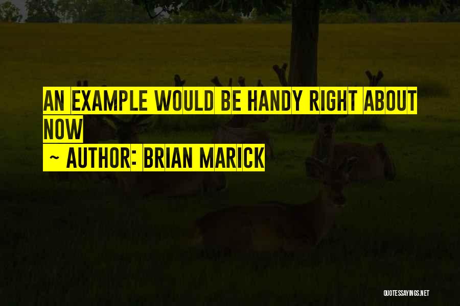 Brian Marick Quotes: An Example Would Be Handy Right About Now