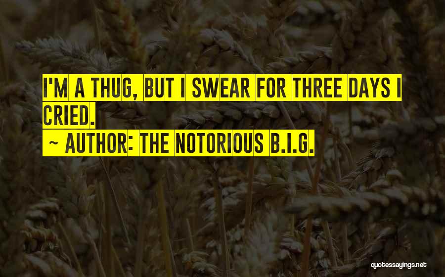 The Notorious B.I.G. Quotes: I'm A Thug, But I Swear For Three Days I Cried.