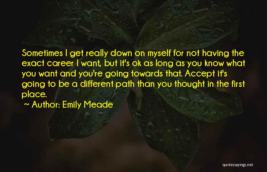 Emily Meade Quotes: Sometimes I Get Really Down On Myself For Not Having The Exact Career I Want, But It's Ok As Long