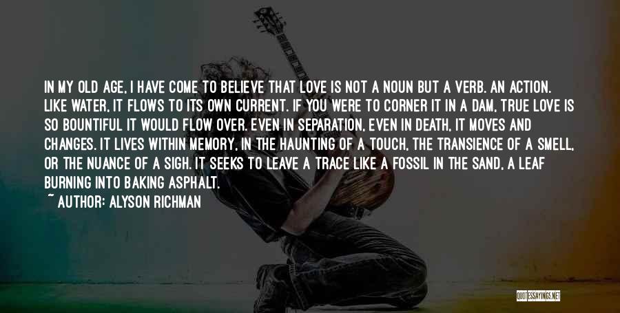 Alyson Richman Quotes: In My Old Age, I Have Come To Believe That Love Is Not A Noun But A Verb. An Action.