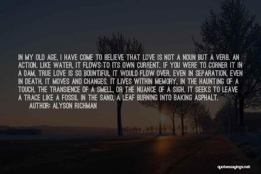 Alyson Richman Quotes: In My Old Age, I Have Come To Believe That Love Is Not A Noun But A Verb. An Action.