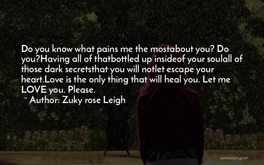 Zuky Rose Leigh Quotes: Do You Know What Pains Me The Mostabout You? Do You?having All Of Thatbottled Up Insideof Your Soulall Of Those