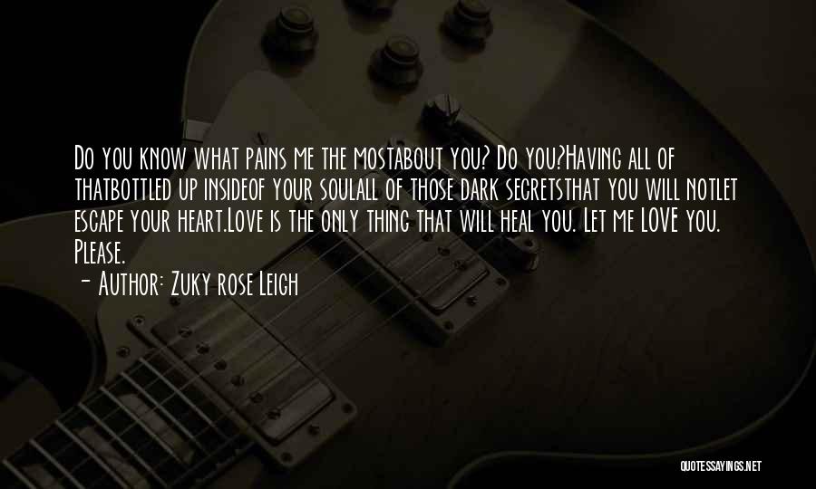 Zuky Rose Leigh Quotes: Do You Know What Pains Me The Mostabout You? Do You?having All Of Thatbottled Up Insideof Your Soulall Of Those