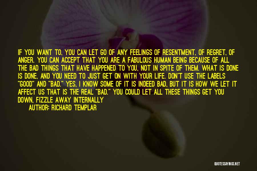 Richard Templar Quotes: If You Want To, You Can Let Go Of Any Feelings Of Resentment, Of Regret, Of Anger. You Can Accept