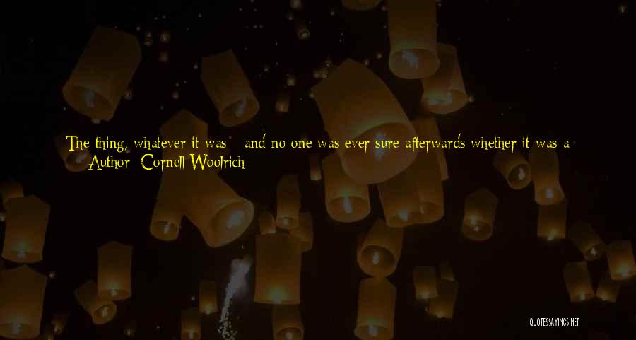 Cornell Woolrich Quotes: The Thing, Whatever It Was - And No One Was Ever Sure Afterwards Whether It Was A Dream Or A