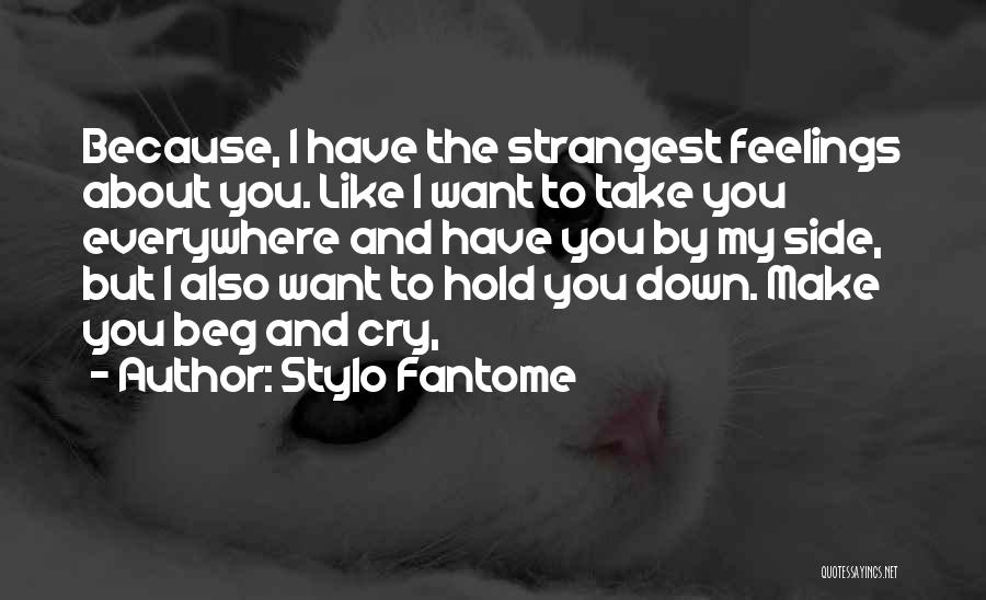 Stylo Fantome Quotes: Because, I Have The Strangest Feelings About You. Like I Want To Take You Everywhere And Have You By My