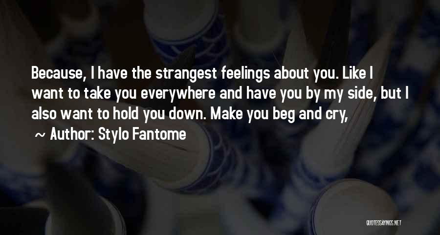 Stylo Fantome Quotes: Because, I Have The Strangest Feelings About You. Like I Want To Take You Everywhere And Have You By My