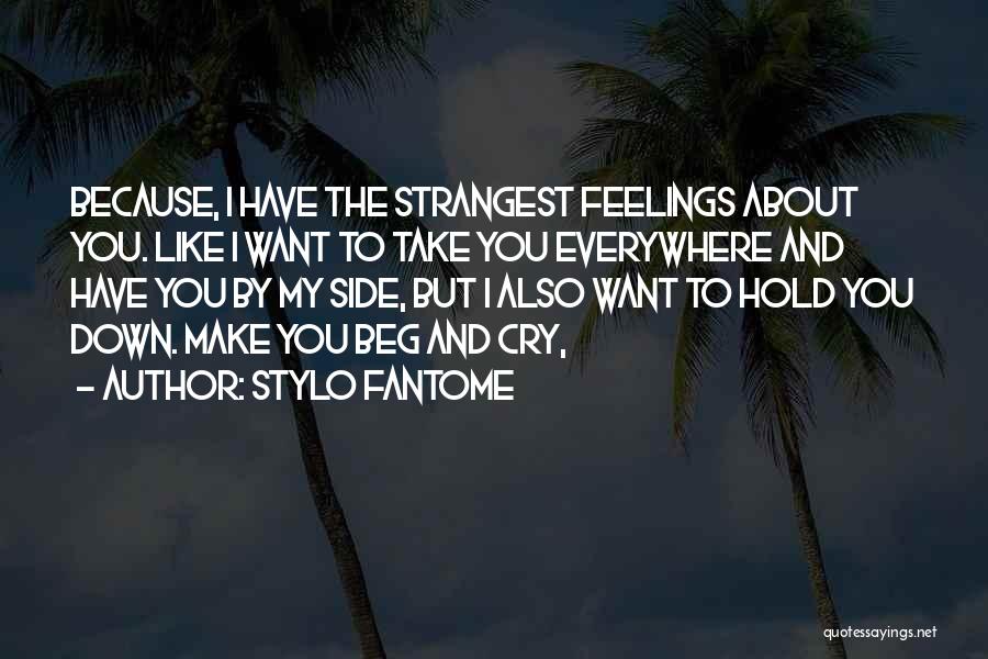 Stylo Fantome Quotes: Because, I Have The Strangest Feelings About You. Like I Want To Take You Everywhere And Have You By My