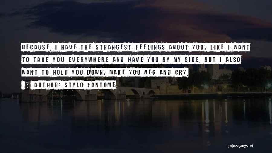 Stylo Fantome Quotes: Because, I Have The Strangest Feelings About You. Like I Want To Take You Everywhere And Have You By My