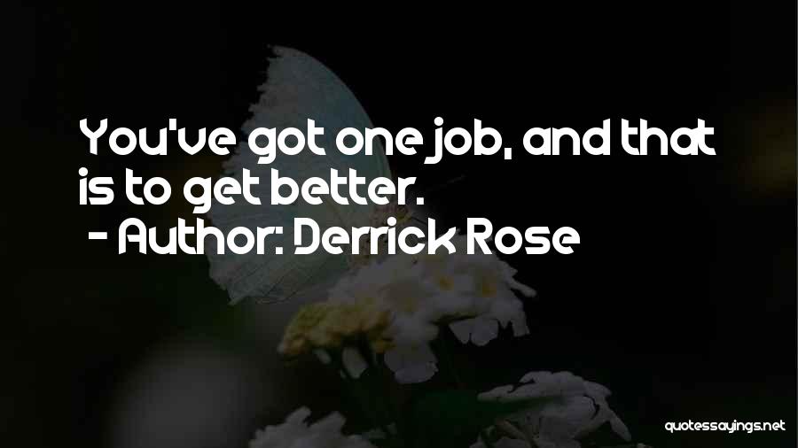 Derrick Rose Quotes: You've Got One Job, And That Is To Get Better.