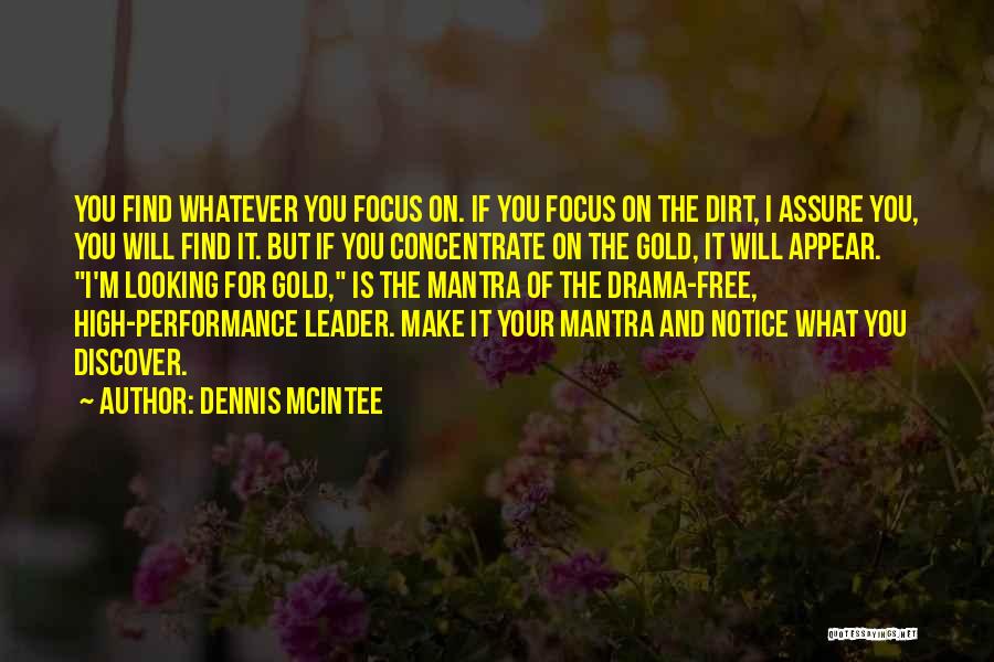 Dennis McIntee Quotes: You Find Whatever You Focus On. If You Focus On The Dirt, I Assure You, You Will Find It. But