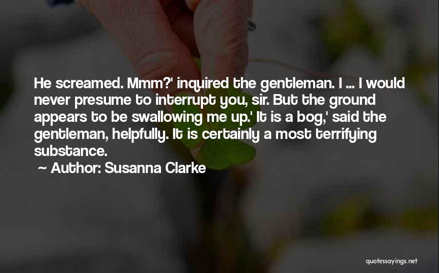 Susanna Clarke Quotes: He Screamed. Mmm?' Inquired The Gentleman. I ... I Would Never Presume To Interrupt You, Sir. But The Ground Appears