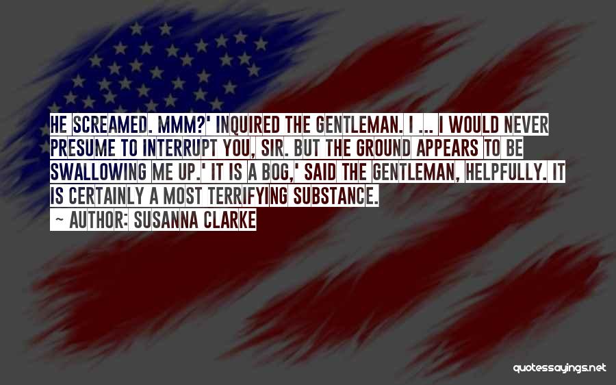 Susanna Clarke Quotes: He Screamed. Mmm?' Inquired The Gentleman. I ... I Would Never Presume To Interrupt You, Sir. But The Ground Appears