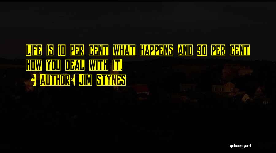 Jim Stynes Quotes: Life Is 10 Per Cent What Happens And 90 Per Cent How You Deal With It.