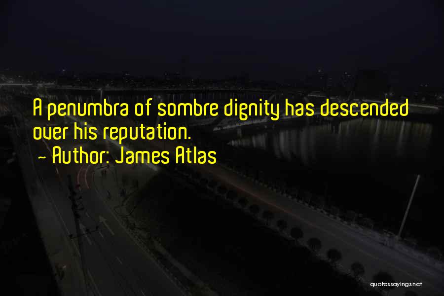 James Atlas Quotes: A Penumbra Of Sombre Dignity Has Descended Over His Reputation.