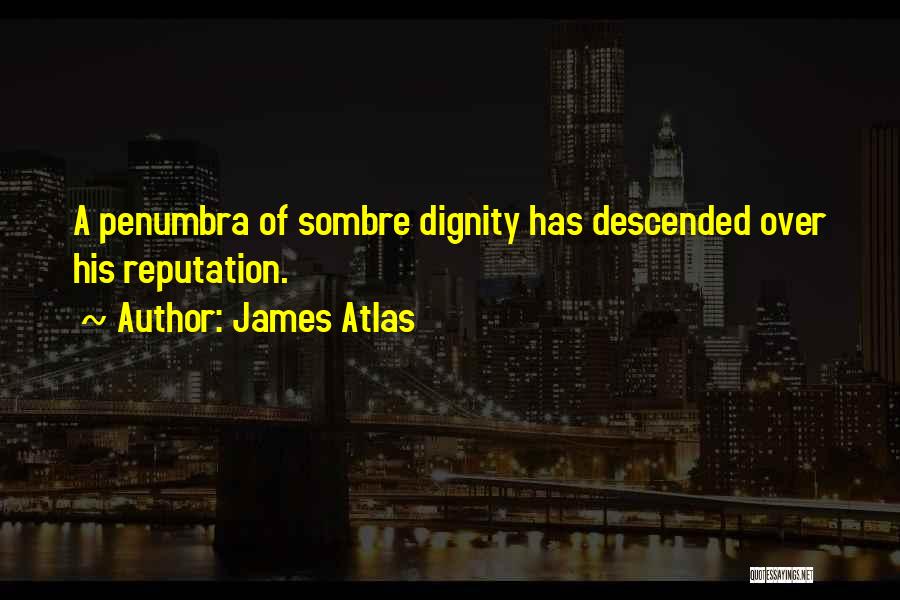 James Atlas Quotes: A Penumbra Of Sombre Dignity Has Descended Over His Reputation.