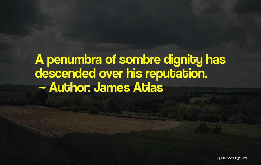James Atlas Quotes: A Penumbra Of Sombre Dignity Has Descended Over His Reputation.
