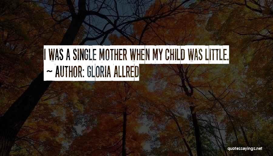 Gloria Allred Quotes: I Was A Single Mother When My Child Was Little.