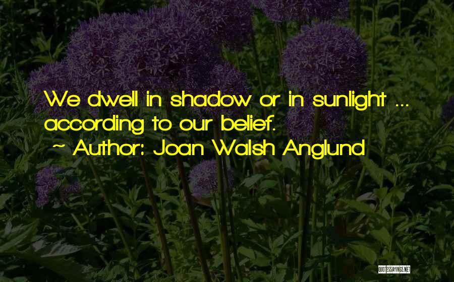 Joan Walsh Anglund Quotes: We Dwell In Shadow Or In Sunlight ... According To Our Belief.