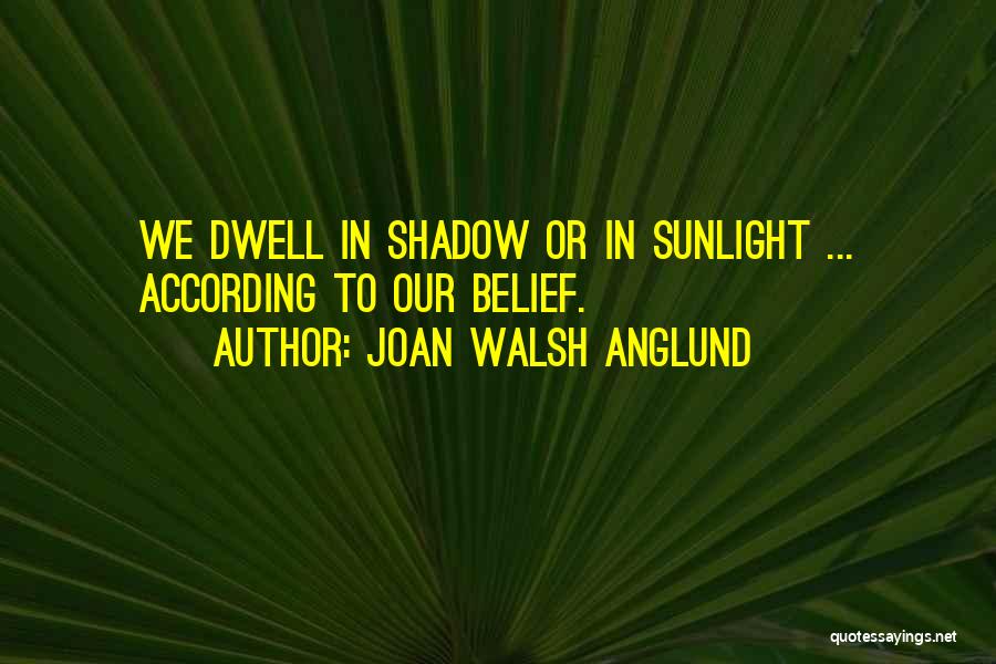 Joan Walsh Anglund Quotes: We Dwell In Shadow Or In Sunlight ... According To Our Belief.