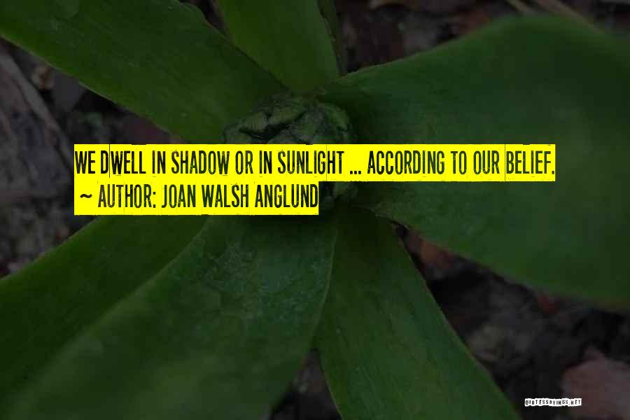 Joan Walsh Anglund Quotes: We Dwell In Shadow Or In Sunlight ... According To Our Belief.