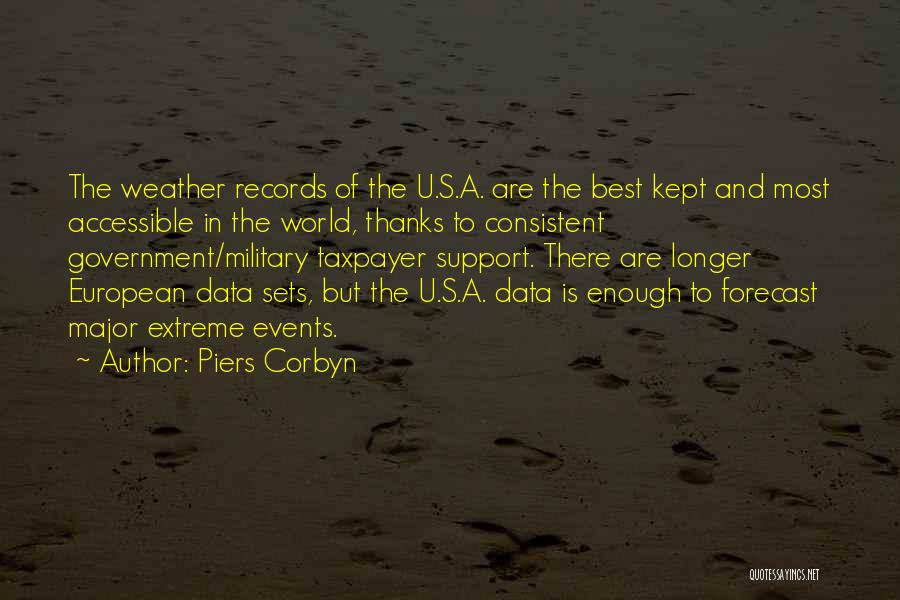 Piers Corbyn Quotes: The Weather Records Of The U.s.a. Are The Best Kept And Most Accessible In The World, Thanks To Consistent Government/military