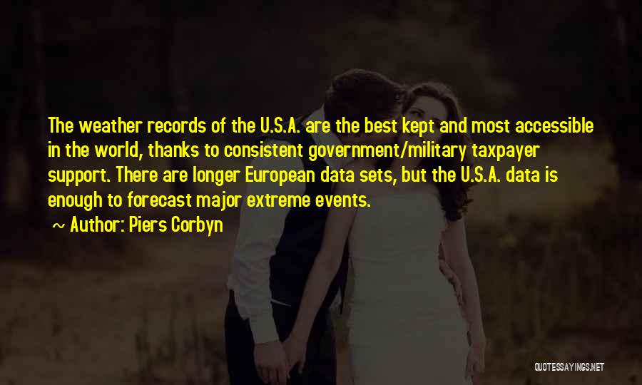 Piers Corbyn Quotes: The Weather Records Of The U.s.a. Are The Best Kept And Most Accessible In The World, Thanks To Consistent Government/military