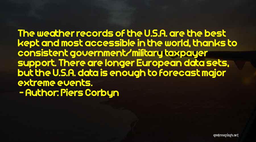 Piers Corbyn Quotes: The Weather Records Of The U.s.a. Are The Best Kept And Most Accessible In The World, Thanks To Consistent Government/military