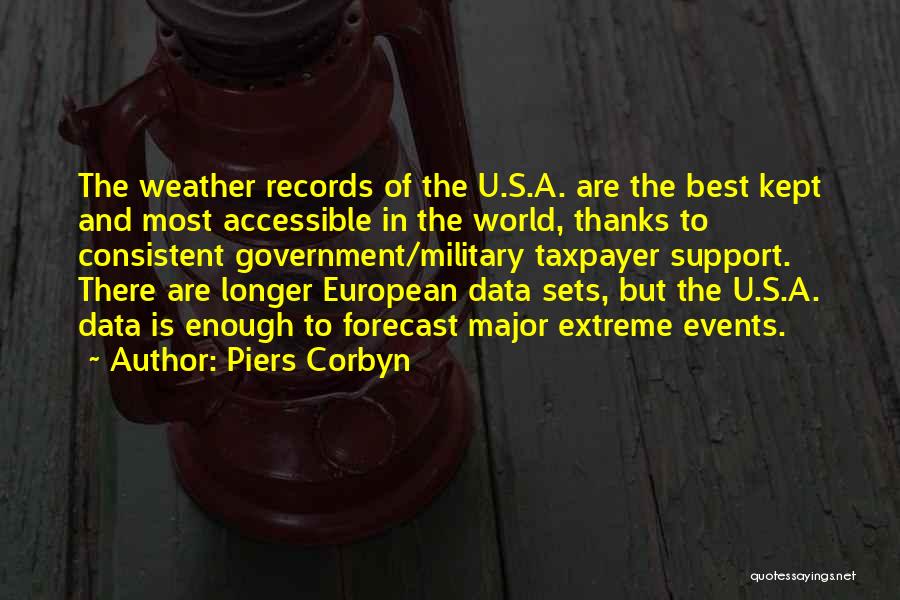 Piers Corbyn Quotes: The Weather Records Of The U.s.a. Are The Best Kept And Most Accessible In The World, Thanks To Consistent Government/military