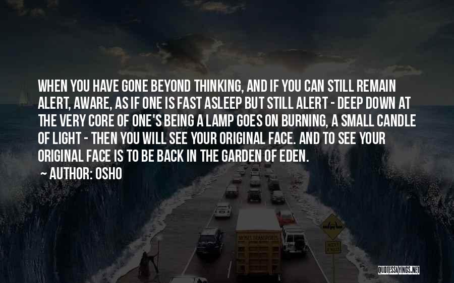 Osho Quotes: When You Have Gone Beyond Thinking, And If You Can Still Remain Alert, Aware, As If One Is Fast Asleep