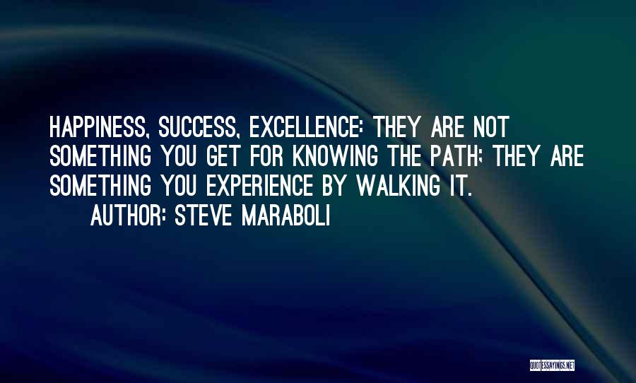Steve Maraboli Quotes: Happiness, Success, Excellence: They Are Not Something You Get For Knowing The Path; They Are Something You Experience By Walking