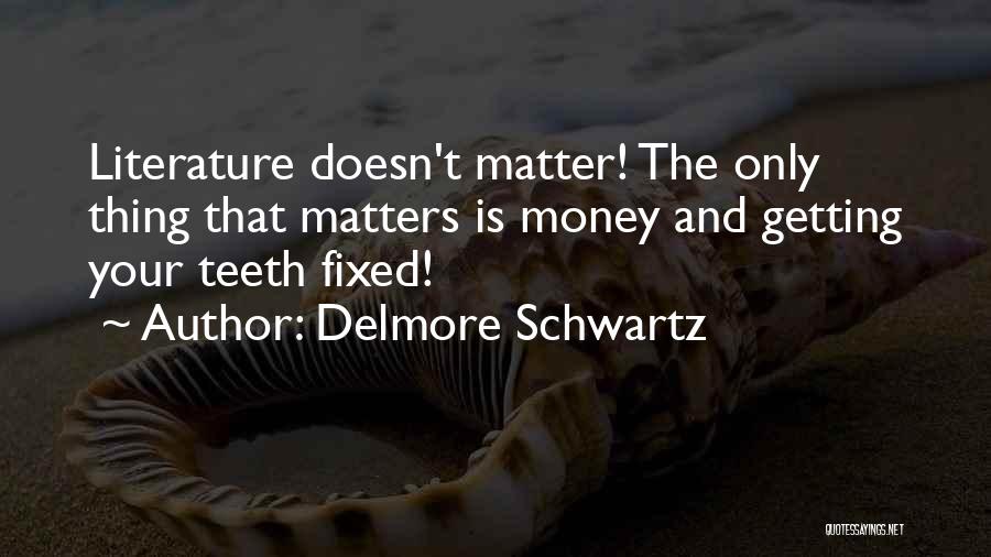 Delmore Schwartz Quotes: Literature Doesn't Matter! The Only Thing That Matters Is Money And Getting Your Teeth Fixed!