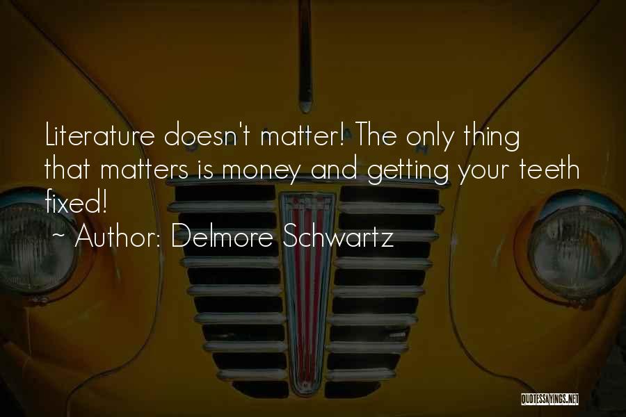 Delmore Schwartz Quotes: Literature Doesn't Matter! The Only Thing That Matters Is Money And Getting Your Teeth Fixed!