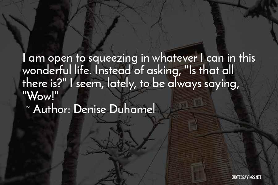 Denise Duhamel Quotes: I Am Open To Squeezing In Whatever I Can In This Wonderful Life. Instead Of Asking, Is That All There