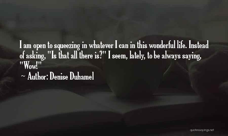 Denise Duhamel Quotes: I Am Open To Squeezing In Whatever I Can In This Wonderful Life. Instead Of Asking, Is That All There