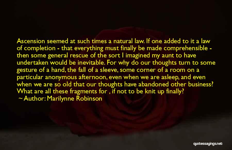 Marilynne Robinson Quotes: Ascension Seemed At Such Times A Natural Law. If One Added To It A Law Of Completion - That Everything