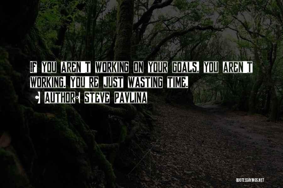 Steve Pavlina Quotes: If You Aren't Working On Your Goals, You Aren't Working. You're Just Wasting Time.