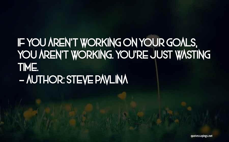 Steve Pavlina Quotes: If You Aren't Working On Your Goals, You Aren't Working. You're Just Wasting Time.