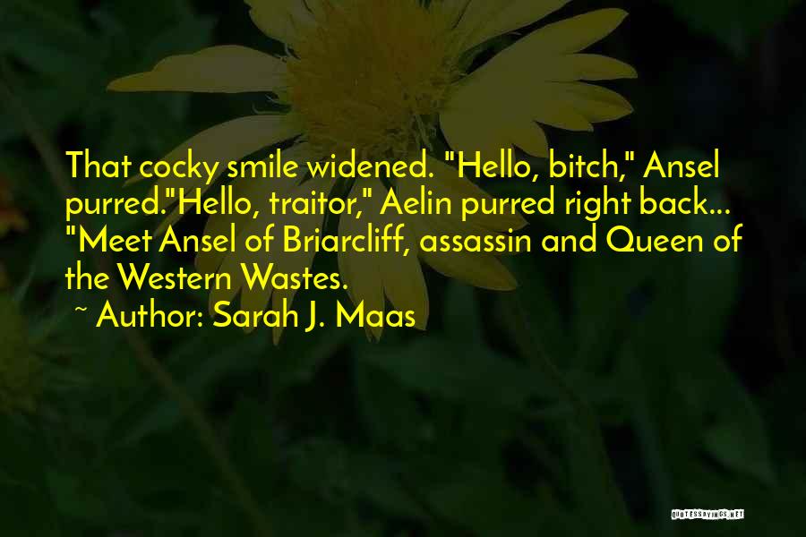 Sarah J. Maas Quotes: That Cocky Smile Widened. Hello, Bitch, Ansel Purred.hello, Traitor, Aelin Purred Right Back... Meet Ansel Of Briarcliff, Assassin And Queen