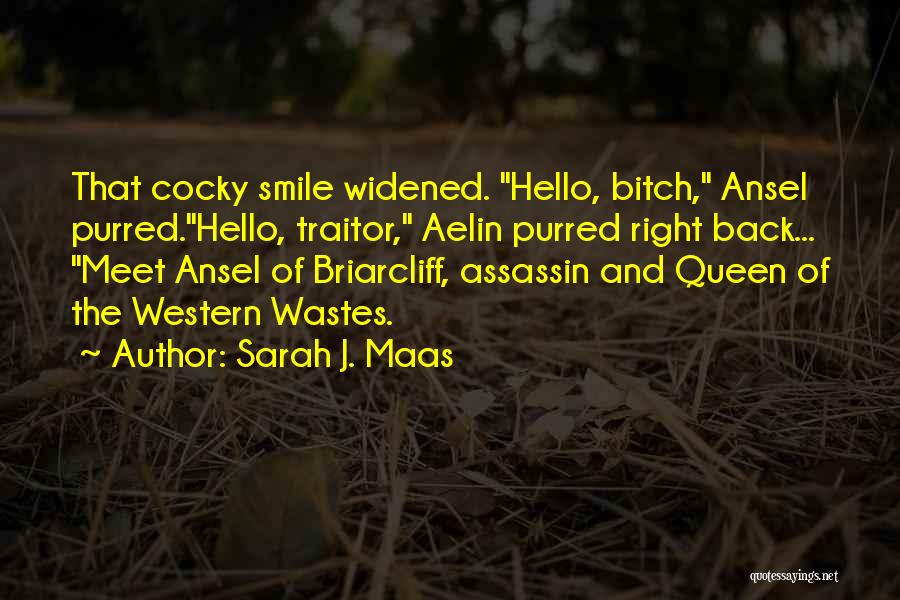 Sarah J. Maas Quotes: That Cocky Smile Widened. Hello, Bitch, Ansel Purred.hello, Traitor, Aelin Purred Right Back... Meet Ansel Of Briarcliff, Assassin And Queen