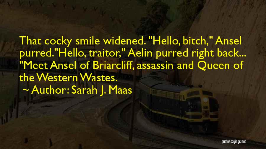 Sarah J. Maas Quotes: That Cocky Smile Widened. Hello, Bitch, Ansel Purred.hello, Traitor, Aelin Purred Right Back... Meet Ansel Of Briarcliff, Assassin And Queen