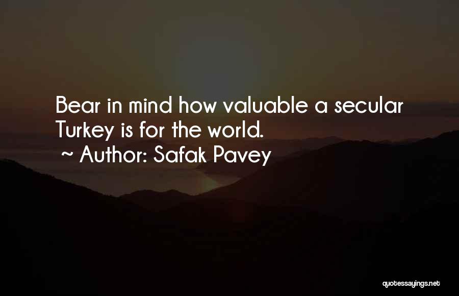 Safak Pavey Quotes: Bear In Mind How Valuable A Secular Turkey Is For The World.