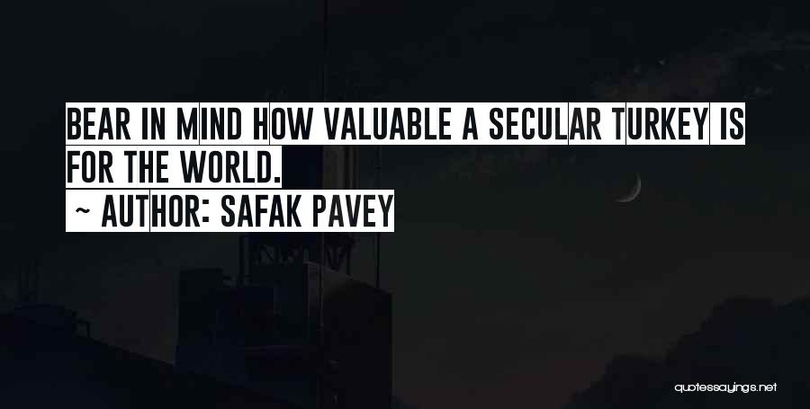 Safak Pavey Quotes: Bear In Mind How Valuable A Secular Turkey Is For The World.